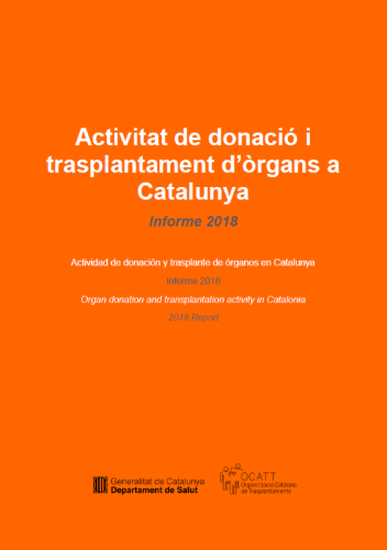 Publicado el informe 2018 de actividad de donación y trasplante en Cataluña